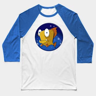 Funny fish with bubbles Baseball T-Shirt